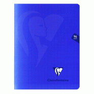 Clairefontaine Lot de 10 Cahier Mimesys 17x22, 96p./48 feuilles 90 g/m² piquées, coloris bleu marine, Séyès - 3329683227410
