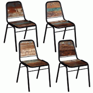 Décoshop26 - Lot de 4 chaises de salle à manger cuisine style industriel bois de récupération solide CDS021331 - Bois massif 3001182099780 Décoshop26 - Lot de 4 chaises de salle à manger cuisine style industriel bois de récupération solide CDS021331 - Bois massif 3001182099780