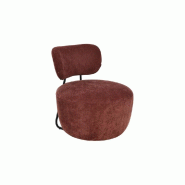 Fauteuil Carlos bordeaux -  Rouge Rond Métal Amadeus 64x70 cm - rouge 3520071982533