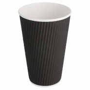 Gobelet boissons chaudes double paroi carton ondulé 48cl Black Edition - par 500