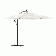 Helloshop26 - Parasol de jardin en polyester durable 246 x 246 x 230 cm protection solaire réglable style moderne en blanc 02_0056377 - blanc acier 3