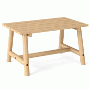 Helloshop26 - Table basse rectangulaire 90 x 55 x 50 cm support jusqu'à 125 kg design élégant en bois massif naturel 20_0013762 - 3000227913128