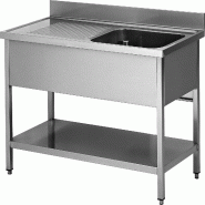 ITALCONCEPT L2G Plonge Inox Soudee, 1 Bac  850mm x 1400mm x 700 mm - 3616350015020