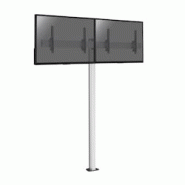 KIMEX Support sur pied pour 2 écrans TV 50'' - 55'' - VESA 200x200 à 600x400 - Hauteur 240 cm - A visser - Gris - 031-1221K3 KIMEX Support sur pied pour 2 écrans TV 50'' - 55'' - VESA 200x200 à 600x400 - Hauteur 240 cm - A visser - Gris - 031-1221K3