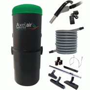 Kit centrale d'aspiration 380 m² + flexible + poignée radio + kit d'accessoires - Axelair - KRACX380