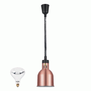 Lampe chauffante infrarouge "CLOCHE" suspendue réglable en hauteur Or Rose (Ampoule blanche) PREMIUM - GOLDINOX - doré aluminium 3701770844449
