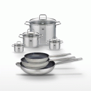 Lot de 3 Poêles Elo Profi Therm Platinum 24/28/32 cm et 4 Faitouts Elo Citrin - gris inox 3176239953527