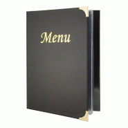 Protège-menu A4 noir 8 pages tradition 24x31,5cm