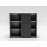 Armoire de direction Mito mi-haute avec porte coulissante en stratifié mat Armoire de direction Mito mi-haute avec porte coulissante en stratifié mat