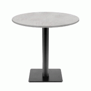 RestooTab - Table Milan T Ø70cm décor cuma light - gris fonte TB-MIT-R70M-CUMA.L