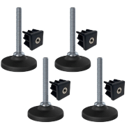 Pieds de nivellement en acier inoxydable 12x100 base en plastique + inserts 40x40x12 1,5mm - 4 pcs Pieds de nivellement en acier inoxydable 12x100 base en plastique + inserts 40x40x12 1,5mm - 4 pcs