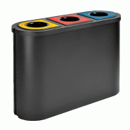 Station de tri sélectif 135 Litres - 3 flux - Noir ou Gris clair - 100% plastique recyclé Station de tri sélectif 135 Litres - 3 flux - Noir ou Gris clair - 100% plastique recyclé