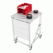 Table mobile avec bloc 3 tiroirs