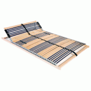 VidaXL Sommier à lattes sans matelas avec 42 lattes 7 zones 140x200 cm Modèle Elmonel - Bois massif 345175