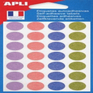 Apli Lot de 5 Etui de 140 pastilles adhésives col. Pastel assortis, diam. 15 mm (5 feuilles / cdt) - 3270241021493