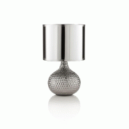 AQA Design Lampe de table SERONDA en argent en céramique, PVC L.22,5 P.22,5 H.36,5 - argenté céramique MP04188 AQA Design Lampe de table SERONDA en argent en céramique, PVC L.22,5 P.22,5 H.36,5 - argenté céramique MP04188