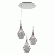 Bonetti Illumina Zeus Suspension en fer avec verre gris pyrex 3 lumières 149 d.50 BL270-S3-GR - gris 8050713218249