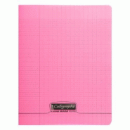 Calligraphe Lot de 10 Cahier Ligne 8000 A4, 96p./48 feuilles 90 g/m² piquées, couv. PP rose, Séyès - 3210330181318