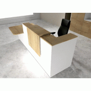 Comptoir d'accueil bi-colore avec PMR Delta et réhausse - Gauche, Blanc, Oui, 262, Chêne veiné_0