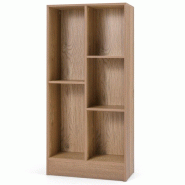 COSTWAY Étagère à 5 compartiments, étagère sur pied, étagère cube, étagère de bureau, étagère de rangement - marron Bois manufacturé ON32976ZM