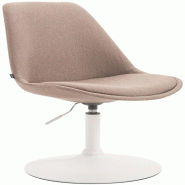 Décoshop26 - Chaise de salle à manger x1 pivotante hauteur réglable en tissu taupe et pied trompette en métal blanc 10_0008280 - blanc métal 3000