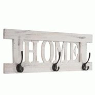 Décoshop26 - Porte-manteau mural patère en bois blanc vintage avec 3 crochets 20x55cm MED04052 - blanc 3000168621342 Décoshop26 - Porte-manteau mural patère en bois blanc vintage avec 3 crochets 20x55cm MED04052 - blanc 3000168621342