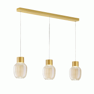 Fabas Luce Suspension Led Lapo 36 W 3900 Lm 3000 K Blanc Chaud, Structure En Métal Et Verre Borosilicate Cognac, Intensité Variable Par Paliers - La