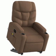 Fauteuil inclinable de massage électrique Marron Tissu Modèle Péridot - 8721012171244