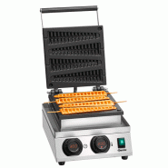 Gaufrier professionnel - Type épis - Acier inoxydable - Plaques aluminium revêtues - 4 gaufres simultanées Gaufrier professionnel - Type épis - Acier inoxydable - Plaques aluminium revêtues - 4 gaufres simultanées