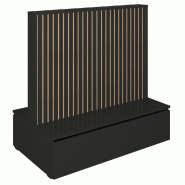 Gondole double face Vertigo T03 avec tiroir MDF naturel et noir 125x74x125cm