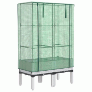 Helloshop26 - Jardinière bac lit surélevé plantes fleurs terrasse jardin surélevée avec housse aspect rotin 80 x 40 x 140 cm blanc 02_0038795 - 3