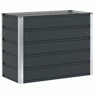 Helloshop26 - Jardinière moderne 100 x 50 x 77 cm pour jardin terrasse design industriel en acier galvanisé anthracite 02_0059234 - acier 3000241016