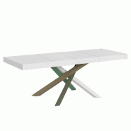 Itamoby Table Extensible 200/304X90 Cm Volantis Premium Frêne Blanc Pieds Multicolores 4/A - blanc VE200PRE4AALL-BF