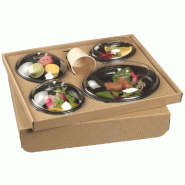 Kit plateau repas Ecokraft carton 4 assiettes Galaxie 36,6X29,5X6,5cm - par 30