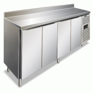 KLIMAITALIA Table frigo inox avec 4 ptes avec crédence. Tropicalisé. Dégivrage auto. T° -2°C/+8°C. Dim. LxS&H 223x70x96 cm. CXF4200TN - 4558