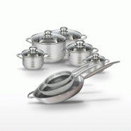 Lot de 4 Faitouts Elo Relief Solution 12/14/16/20/24 cm et 3 Poêles 24/28/32 cm - gris 3176239942859