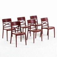 RATTATAN Set 6 Chaises en polypropylène avec fibre de verre empilables pour extérieur et jardin, bar et restaurant, cuisine design moderne - MARTINA RATTATAN Set 6 Chaises en polypropylène avec fibre de verre empilables pour extérieur et jardin, bar et restaurant, cuisine design moderne - MARTINA