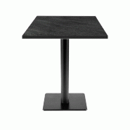 RestooTab - Table Milan T 60x60cm noir moon texturisé - noir fonte TB-MIT-6060M-NR.MOO