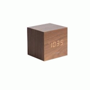 Réveil en bois carré Cube Bois foncé Karlsson - 8714302617775 Réveil en bois carré Cube Bois foncé Karlsson - 8714302617775