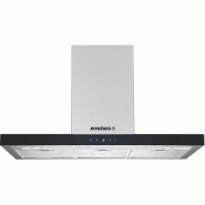 ROSIERES Hotte Décorative Murale 90cm 65db 504m3/h Inox/verre Noir rhp90tx - argenté 8016361985001