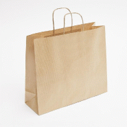 Sac kraft brun vergé - poignées torsadées - 36x12x31cm - par 50