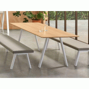 Table de réunion Plania - 8-10 personnes - plateau bois - pied métal - personnalisable