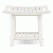 Tabouret salle de bain 60,5 x 34 x 48 cm antidérapant 2 niveaux ergonomique moderne en PEHD blanc 20_0014185 - blanc 3000228129108