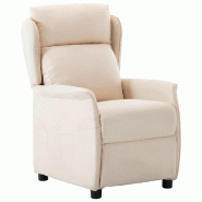 VidaXL Fauteuil inclinable Crème 66.5 x 94 x 101.5 cm Polyester Modèle Permonel - 340161