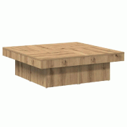 VidaXL Table basse chêne artisanal 90x90x28 cm bois d'ingénierie Modèle Diamant Chic - 856555