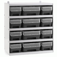 Casier DuoBox 12 tiroirs avec couvercles et façades