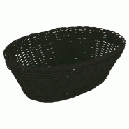 Corbeille effet osier 23x17x8cm noir polypropylène - par 12