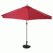 Décoshop26 - Demi parasol semi-circulaire balcon terrasse UV 50+ polyester/aluminium 3kg avec une portée de 300 cm bordeaux avec 04_0003845 - alumin