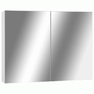 Helloshop26 - Armoire à miroir moderne salle de bain 80 x 15 x 60 cm rangement optimisé style contemporain en MDF blanc 02_0046730 - blanc verre 300