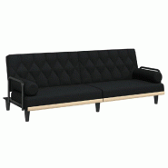 Helloshop26 - Canapé-lit avec accoudoirs noir tissu - noir polyester 3001029688009